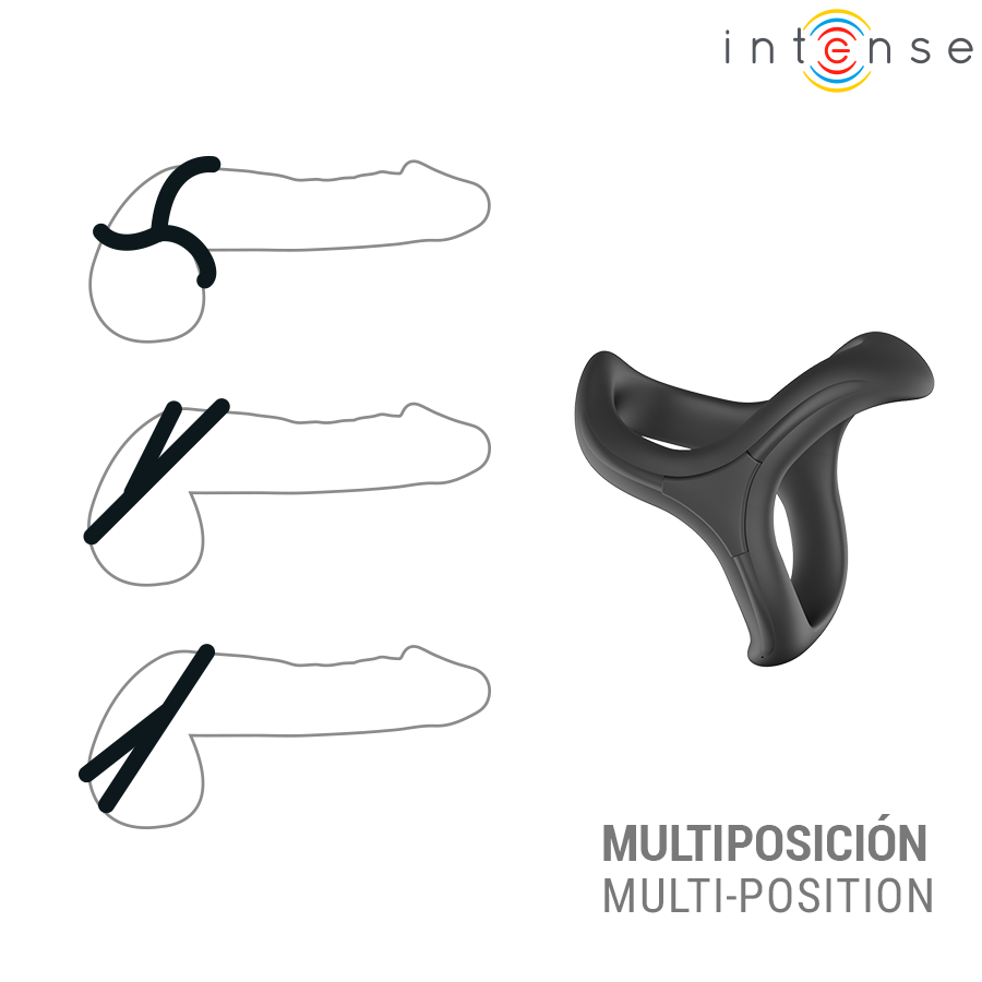 ANELLO PENE TRIPLO REGOLABILE, DESIGN ERGONOMICO CURVO, MATERIALE FLESSIBILE E DUREVOLE