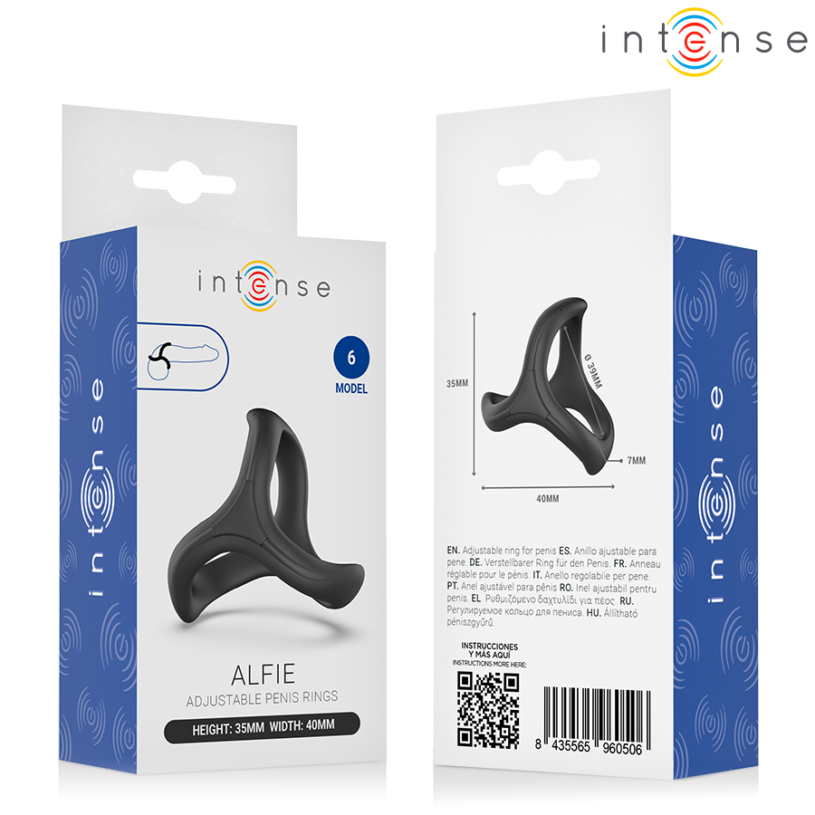 ANELLO PENE TRIPLO REGOLABILE, DESIGN ERGONOMICO CURVO, MATERIALE FLESSIBILE E DUREVOLE