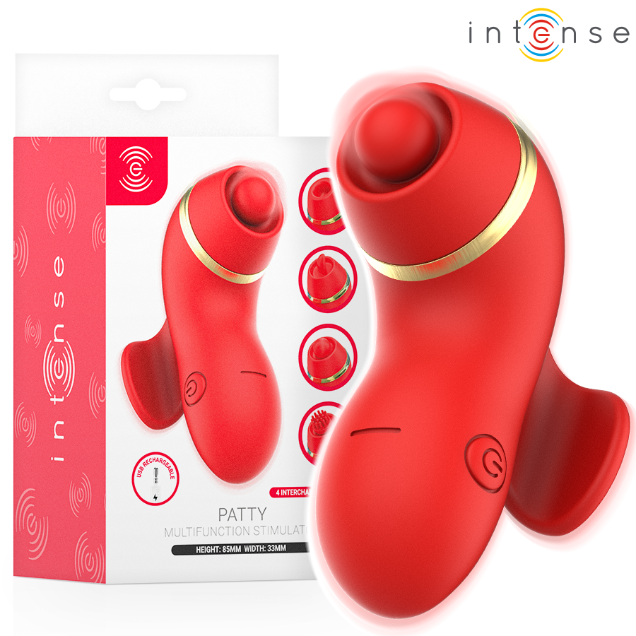 STIMOLATORE MULTIFUNZIONE, 4 TESTINE INTERCAMBIABILI, ASPIRAZIONE E LECCAMENTO
