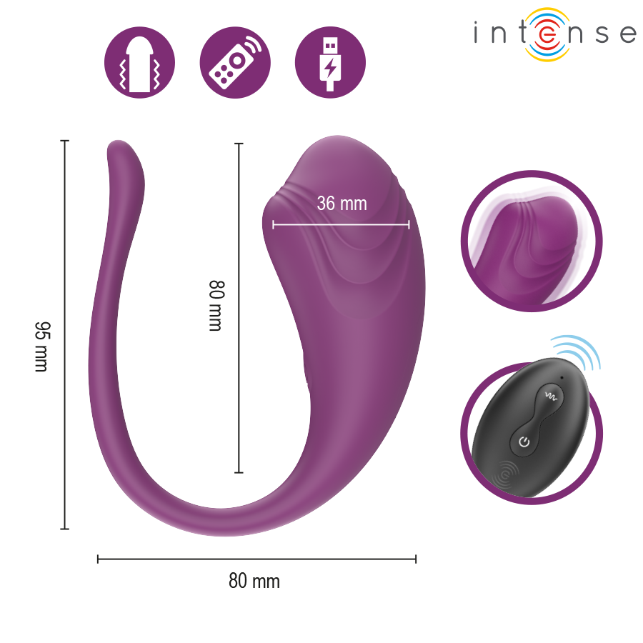 OVETTO VIBRANTE, TELECOMANDO WIRELESS, RICARICA USB