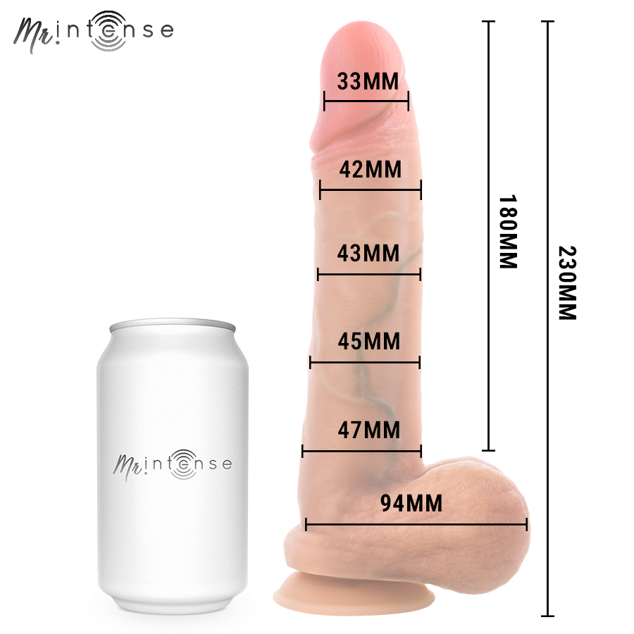DILDO ULTRA-REALISTICO, FLESSIBILE, 23 CM CON TESTICOLI