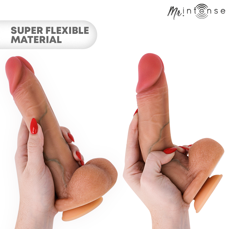 DILDO ULTRA-REALISTICO, FLESSIBILE, 23 CM CON TESTICOLI
