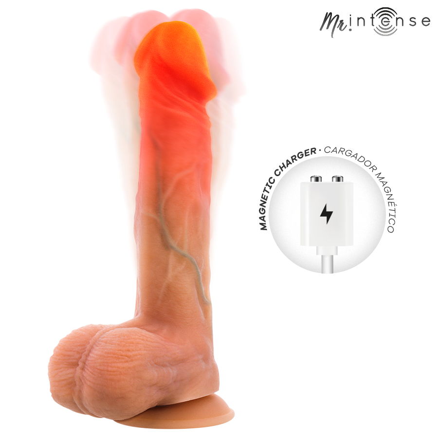 DILDO VIBRANTE IN SILICONE, EFFETTO CALORE E TELECOMANDO