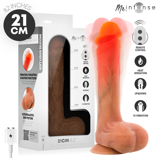 MR INTENSE - DILDO VIBRANTE IN SILICONE BRADLEY CON EFFETTO CALORE E TELECOMANDO 21 CM -Ø- 4,2 CM