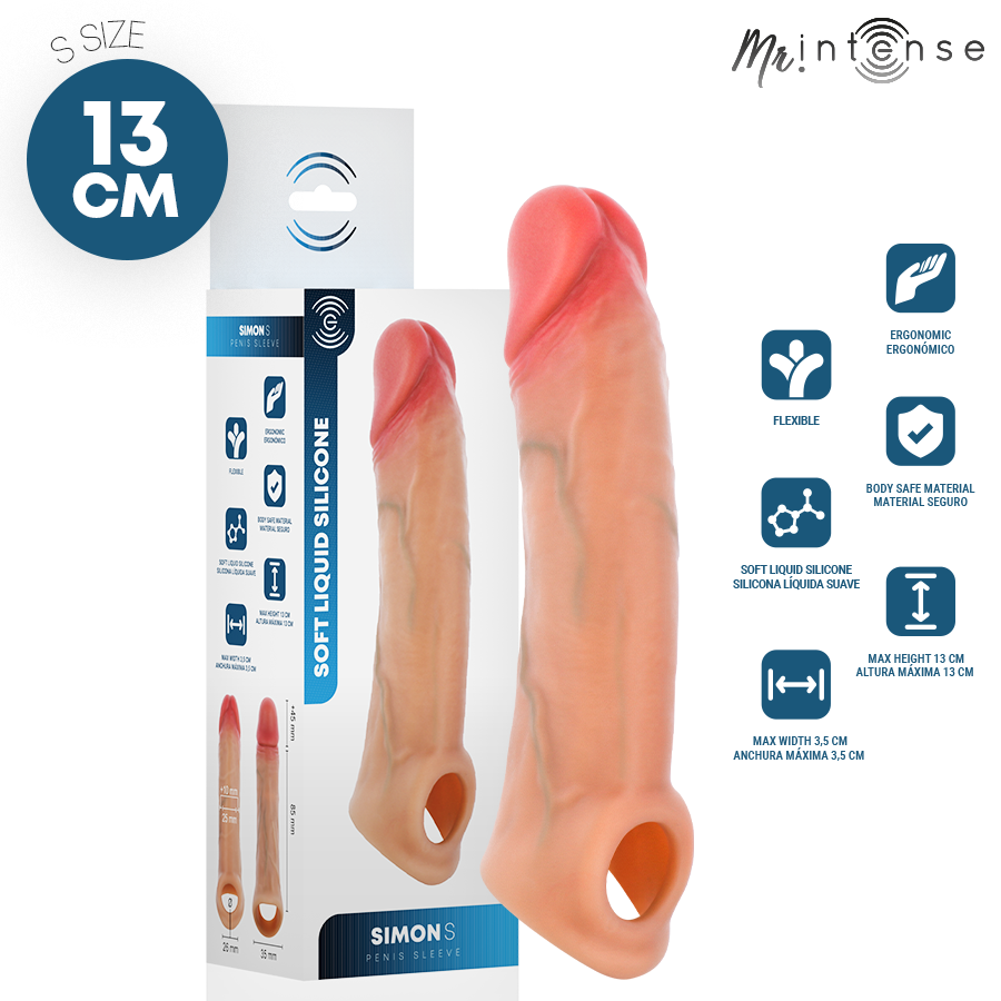 GUAINA COPRI PENE IN SILICONE, TEXTURE REALISTICA, DESIGN ERGONOMICO