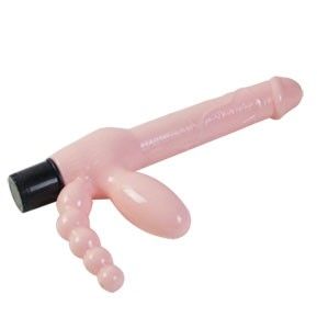 BAILE - STRAPON DILDO SENZA CINGHIE IN TPR CON VIBRAZIONE E STIMOLAZIONE ANALE 25,4 CM