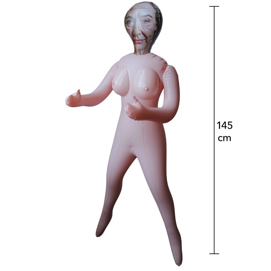 BAMBOLA GONFIABILE CON DESIGN MATURO AUDACE, ORIFIZI STRETTI REALISTICI, 145 CM