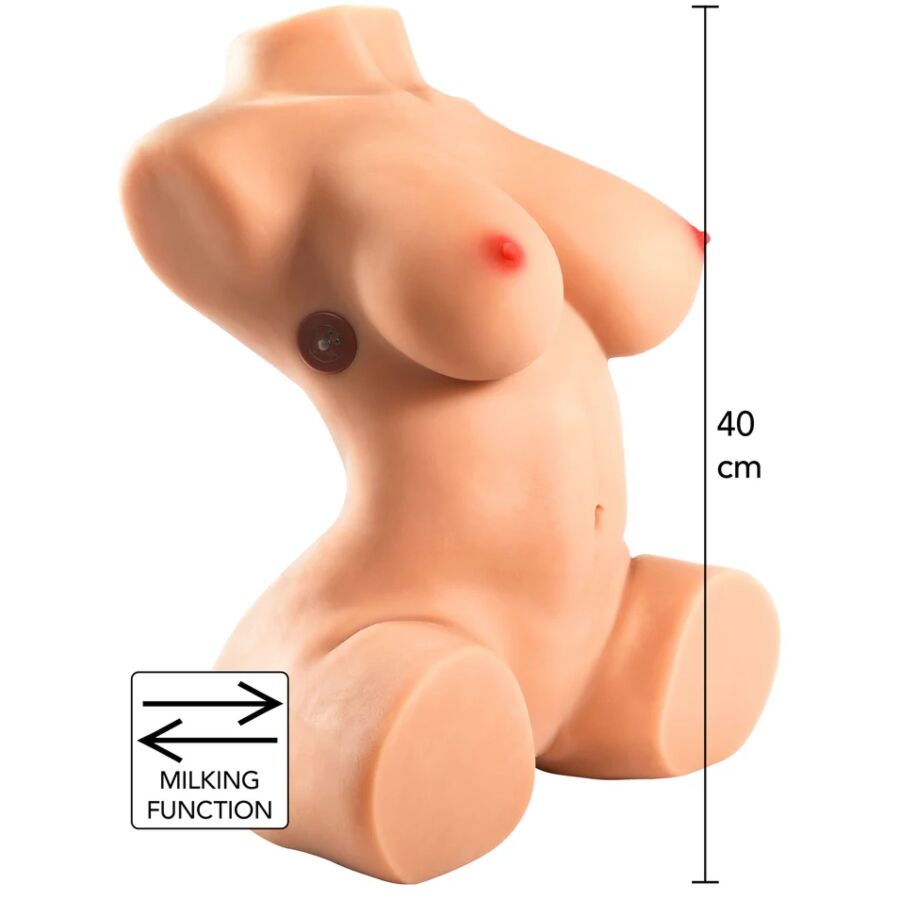 MASTURBATORE FEMMINILE TORSO REALISTICO, FUNZIONE MUNGITURA 7 MODALITÀ, 22 KG