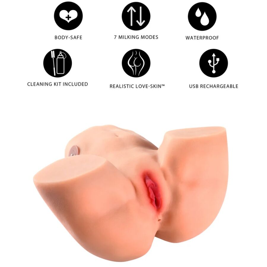 MASTURBATORE FEMMINILE, FUNZIONE ASPIRAZIONE 7 MODALITÀ, MATERIALE TPR REALISTICO, 6 KG