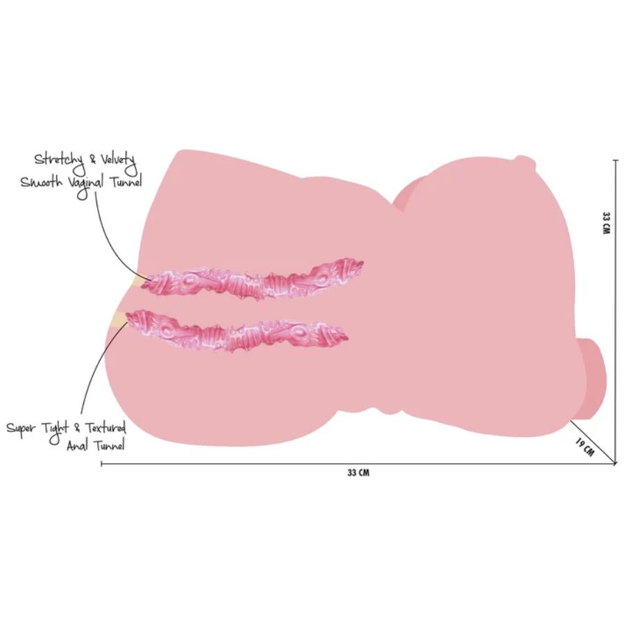 TORSO MASTURBATORE FEMMINILE REALISTICO, DOPPIO CANALE, REALISMO ESTREMO, 10 KG