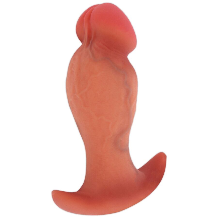 PLUG ANALE IPERREALISTICO 10 CM, SILICONE LIQUIDO MORBIDO, BASE DI SICUREZZA