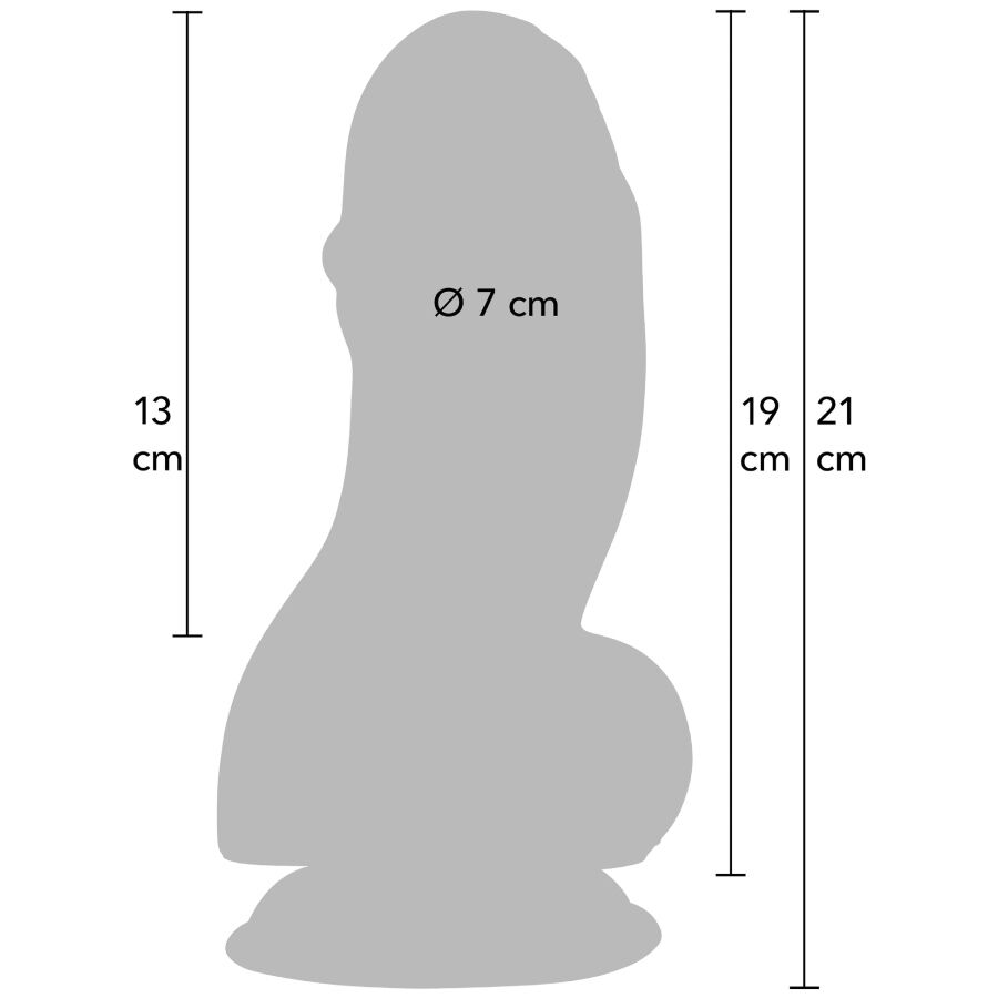 DILDO VOLUME ESTREMO, 19 CM, VENTOSA POTENTE