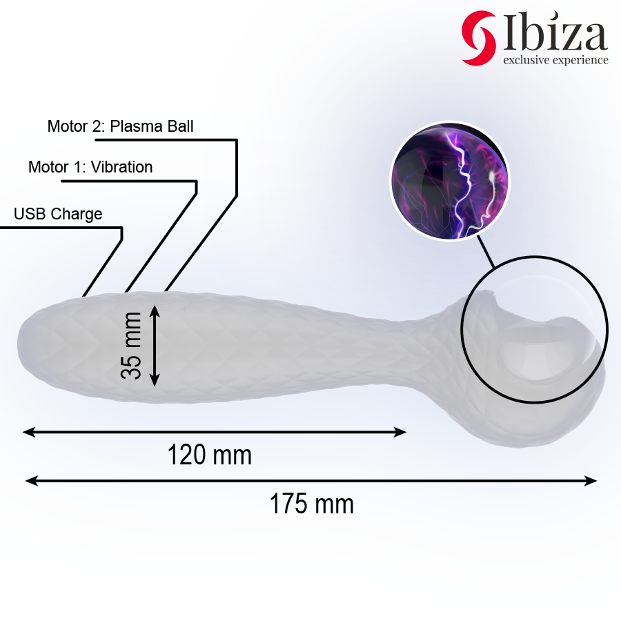 VIBRATORE CON DOPPIA STIMOLAZIONE, SFERA LUMINOSA, SILICONE MEDICALE
