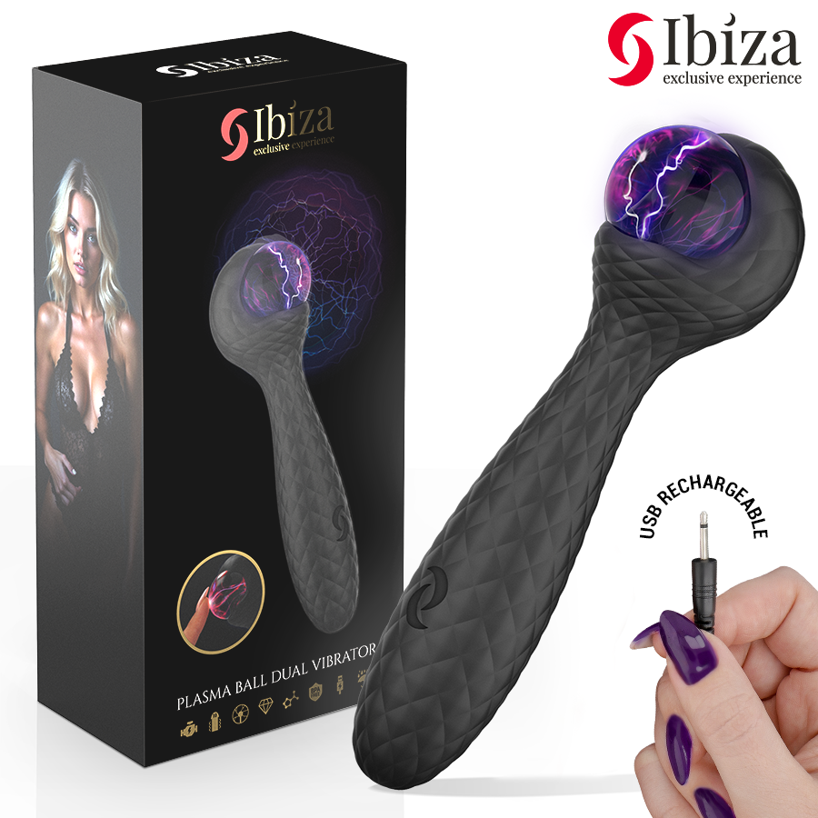 VIBRATORE CON DOPPIA STIMOLAZIONE, SFERA LUMINOSA, SILICONE MEDICALE