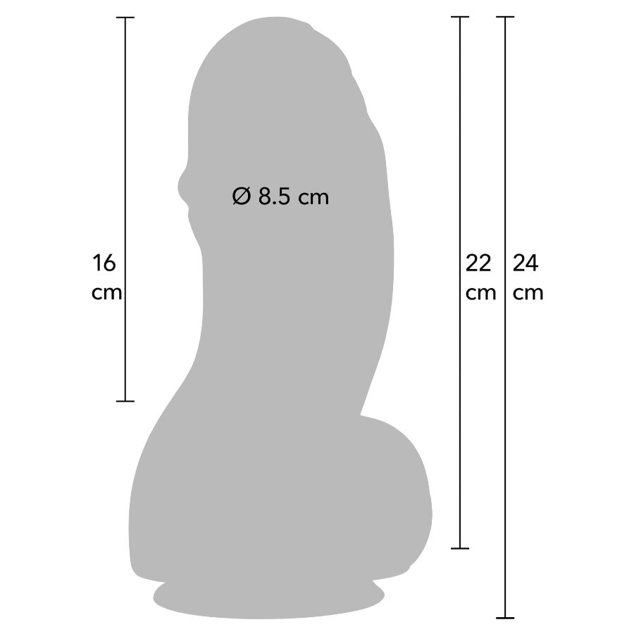 DILDO VOLUME ESTREMO, 22 CM, VENTOSA EXTRA FORTE