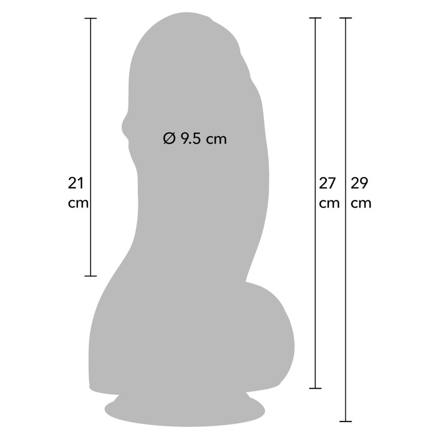 DILDO COLOSSALE CON VENTOSA, 27 CM, MASSIMA STIMOLAZIONE