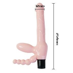 BAILE - STRAPON DILDO STRAPLESS CON VIBRAZIONE E STIMOLAZIONE ANALE 25,4 CM