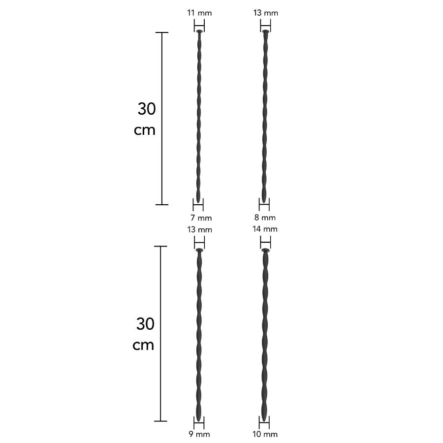 DILATATORI URETRALI AVANZATI, SILICONE MEDICO, SET PROGRESSIVO 4 PEZZI