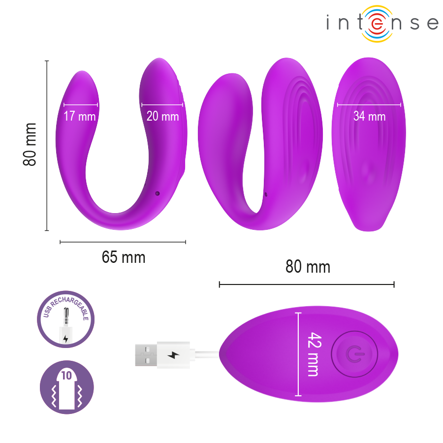 STIMOLATORE VIBRANTE A MORSETTO, DOPPIA STIMOLAZIONE, 10 PROGRAMMI WIRELESS
