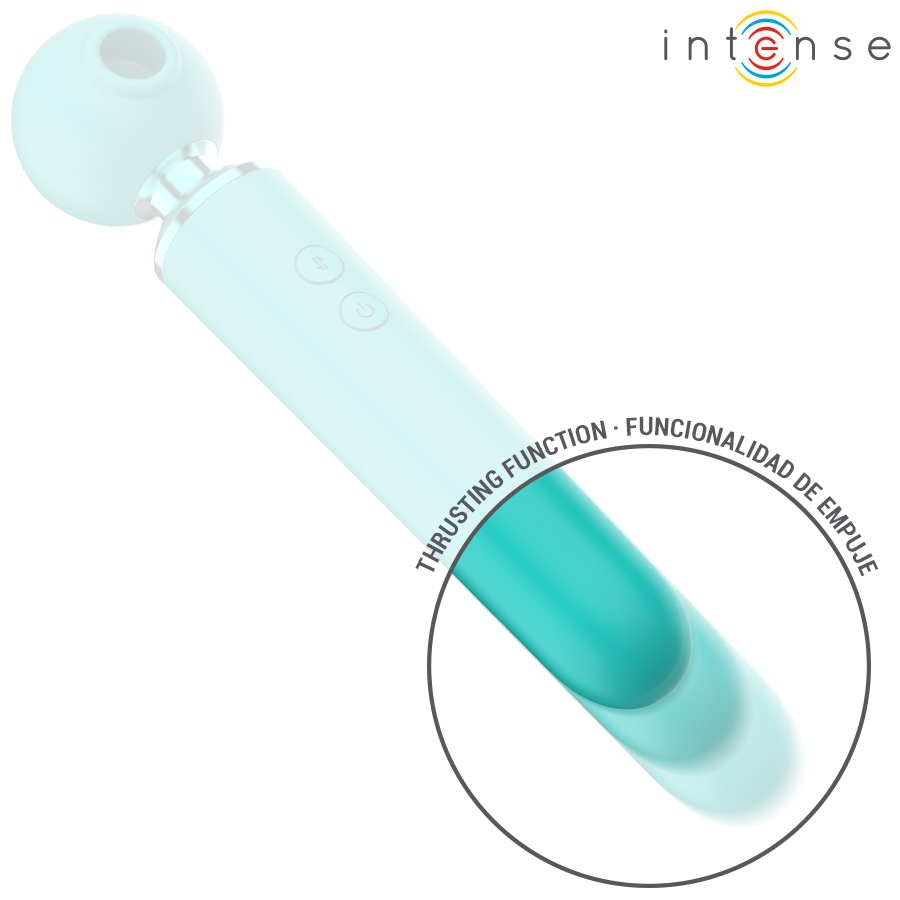 STIMOLATORE ASPIRATORE MULTIFUNZIONE, ASPIRAZIONE E VIBRAZIONE, DESIGN ERGONOMICO TURCHESE