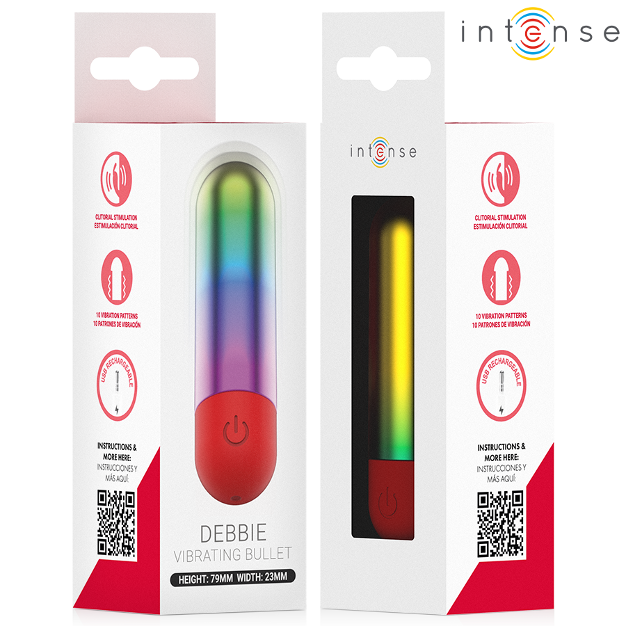 VIBRATORE BULLET RAINBOW, STIMOLAZIONE INTENSA CON 10 PROGRAMMI, IMPERMEABILE E RICARICABILE USB