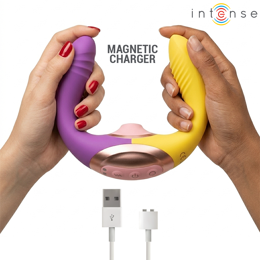 STIMOLATORE 3 IN 1 CON ASPIRAZIONE E VIBRAZIONE, DESIGN ERGONOMICO A U, 10 PROGRAMMI INTENSI
