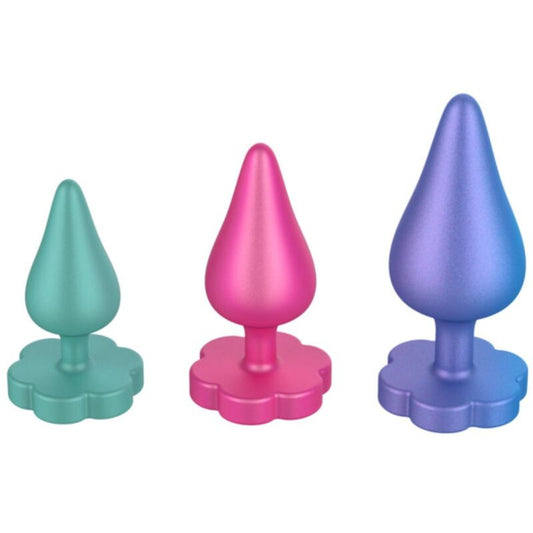 ROMP - KIT PER ALLENAMENTO ANALE LUSTER S/M/L CON BASE A FORMA DI FIORE