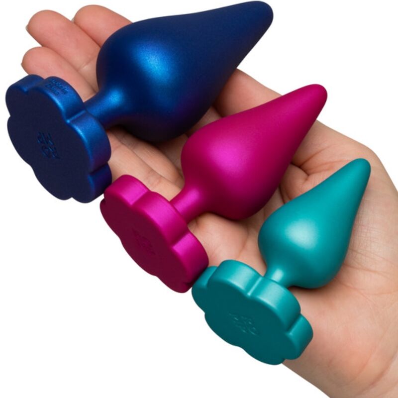 KIT ANALE PROGRESSIVO, BASE A FIORE ERGONOMICA, SILICONE MEDICALE