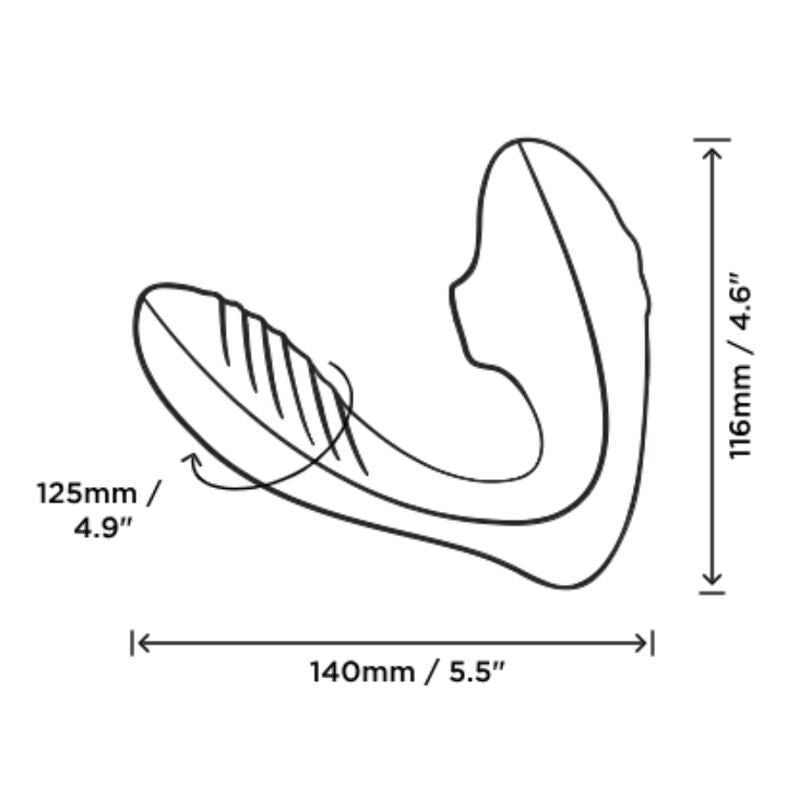 STIMOLATORE PUNTO G CON ASPIRAZIONE CLITORIDEA, SILICONE MEDICALE, RICARICABILE USB