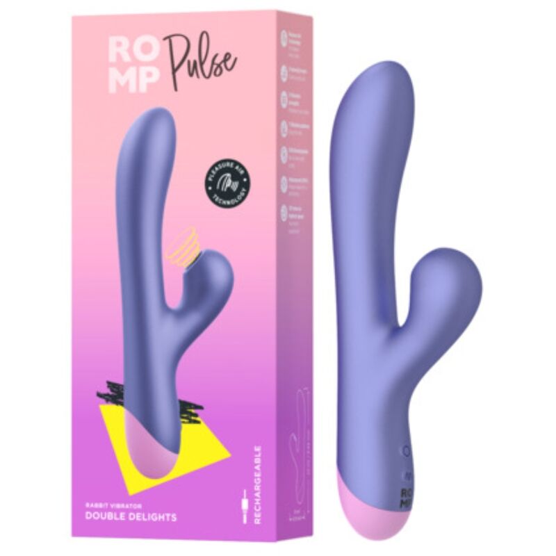 ROMP - PULSE VIBRATORE ELETTRICO BLU RABBIT PER LA SENSIBILITÀ DEL PUNTO G