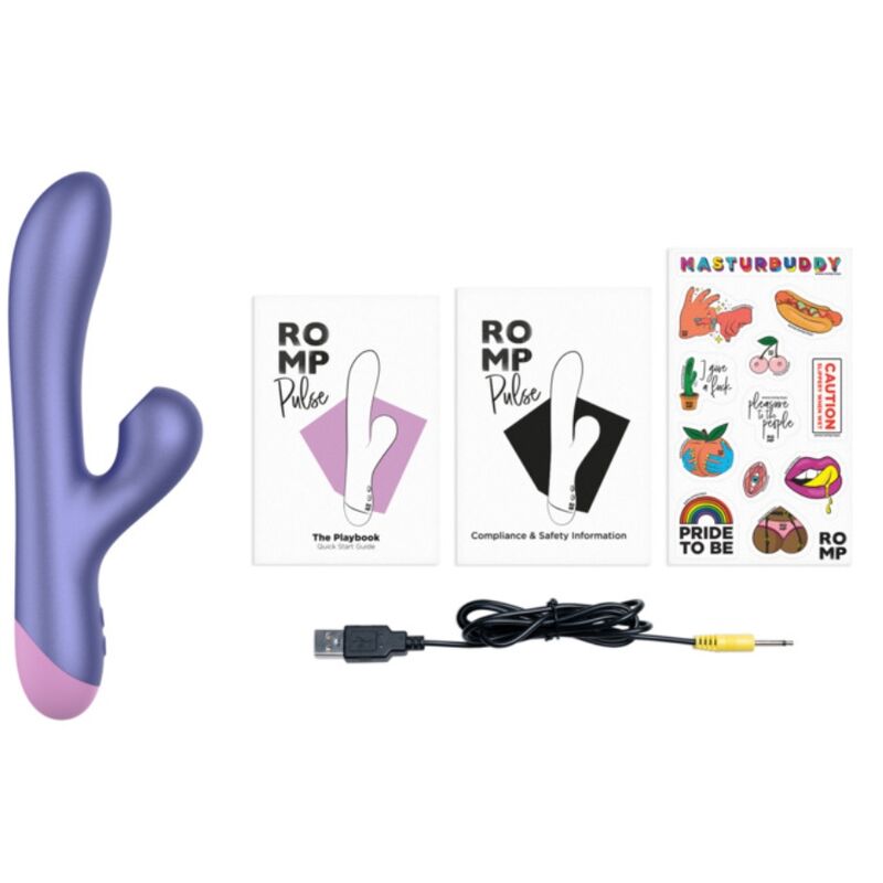 ROMP - PULSE VIBRATORE ELETTRICO BLU RABBIT PER LA SENSIBILITÀ DEL PUNTO G