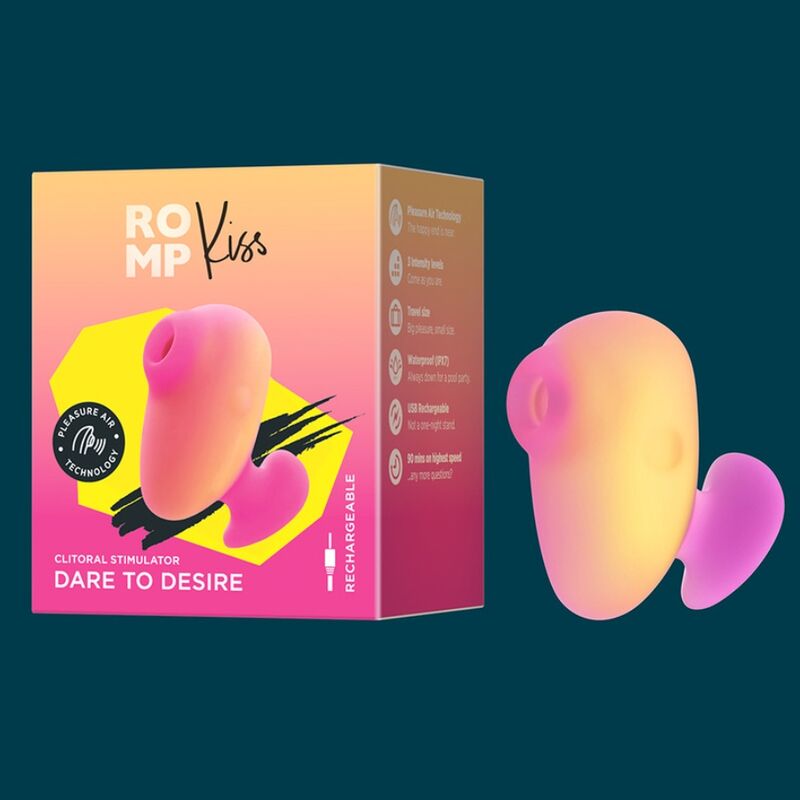 ROMP - KISS VIBRATORE DA DITO RICARICABILE CON ASPIRAZIONE CLITORIDEA