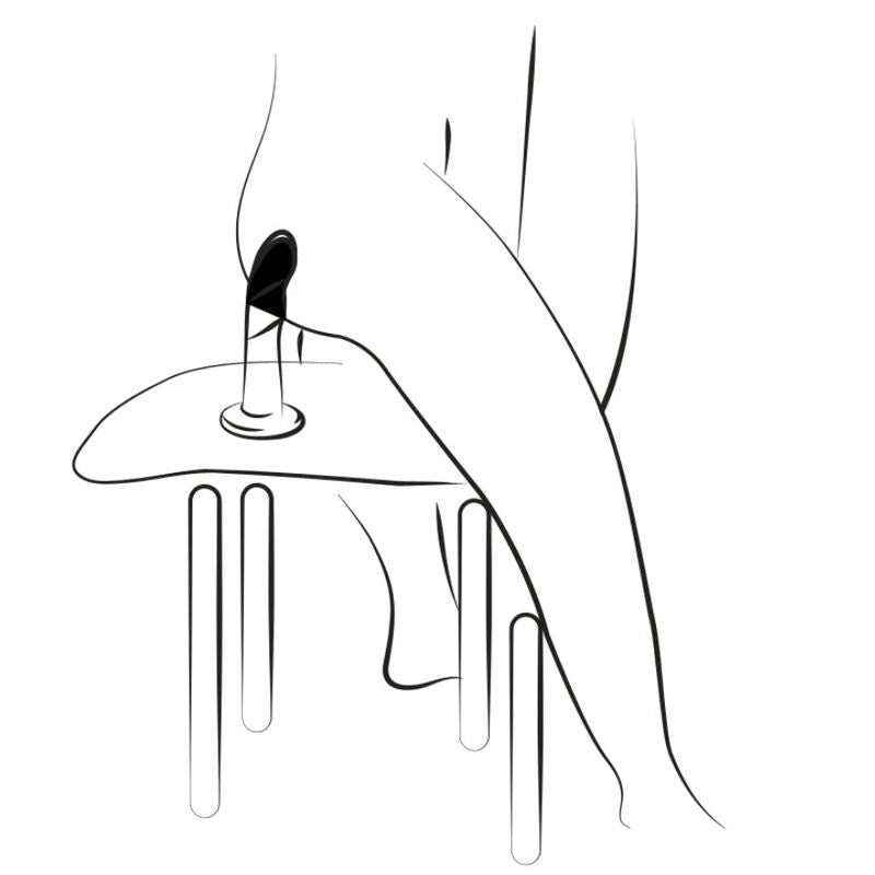 DILDO IN SILICONE, BASE A VENTOSA, ASTA CURVA