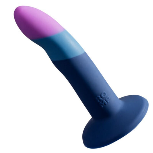 ROMP - DILDO IN SILICONE PICCOLO CON VENTOSA TRICOLORE 14 CM