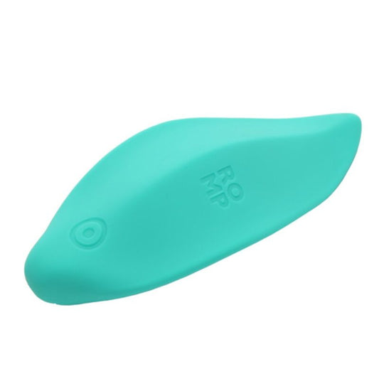 ROMP - VIBRATORE A ONDE STIMOLATORE CLITORIDEO FORMA ERGONOMICA VERDE ACQUA