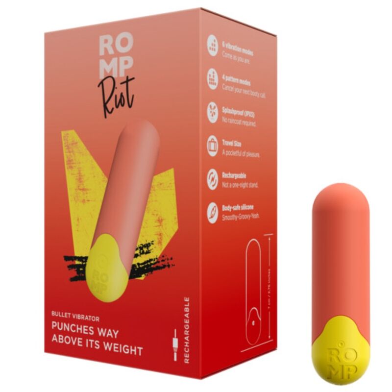VIBRATORE BULLET COMPATTO, RICARICABILE USB, 100% IMPERMEABILE