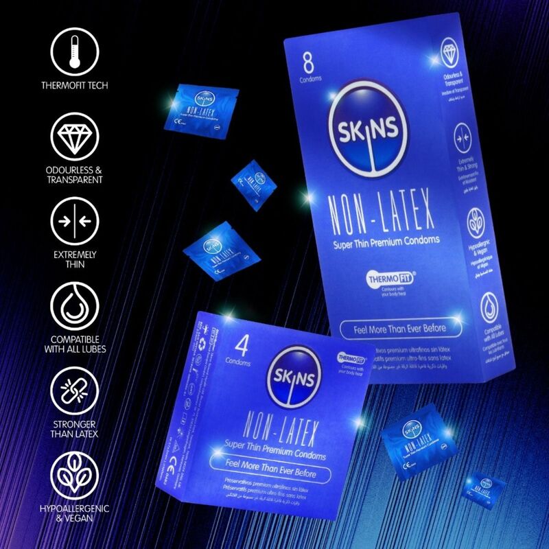 PRESERVATIVI SENZA LATTICE ULTRASOTTILI, IPOALLERGENICI, VEGANI