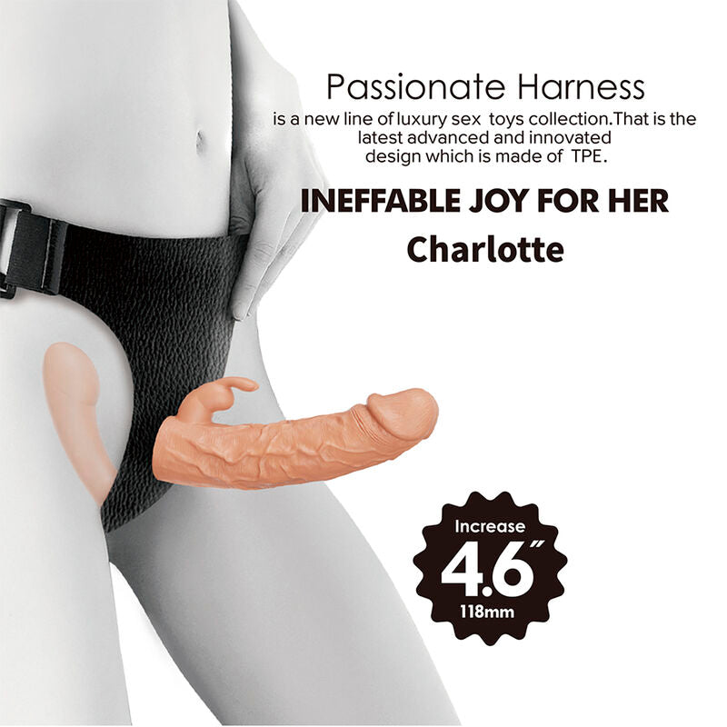 Strap-on con dildo cavo e imbracatura regolabile