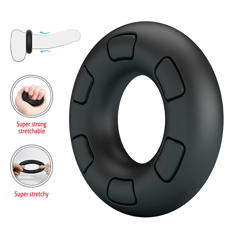 CRAZY BULL - ANELLO PER PENE IN SILICONE SUPER MORBIDO BERTRAM NERO