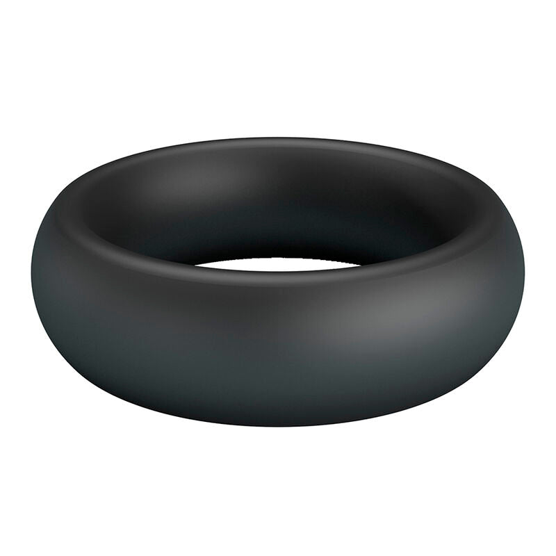 ANELLO PENE IN SILICONE, ERGONOMICO E FLESSIBILE, DESIGN NERO MINIMALISTA