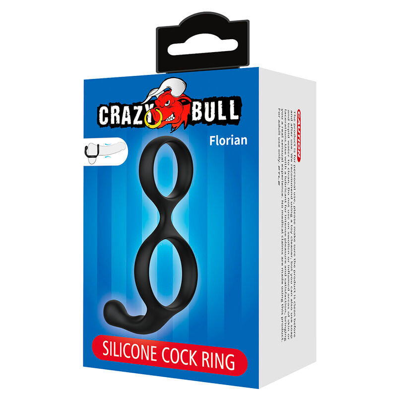 CRAZY BULL - ANELLO DOPPIO PER PENE E TESTICOLI FLORIAN NERO