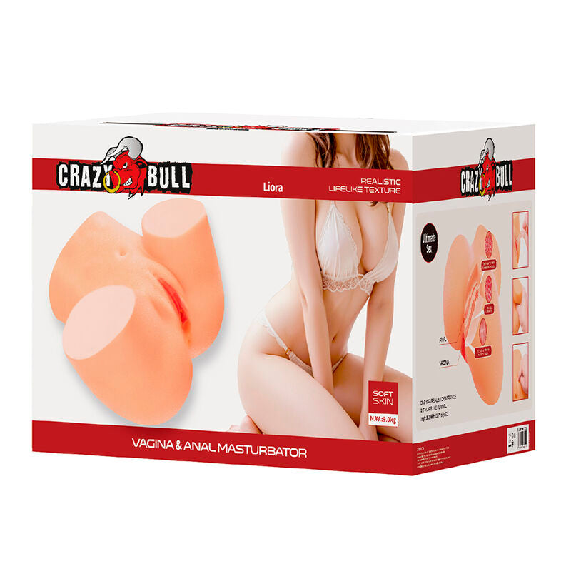CRAZY BULL - LIORA XXL MASTURBATORE VIBRANTE DOPPIO VAGINALE E ANALE