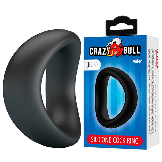 CRAZY BULL - VALEN ANELLO PER PENE ERGONOMICO IN SILICONE NERO
