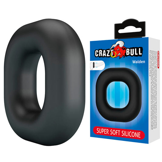 CRAZY BULL - ANELLO PER PENE WALDEN IN SILICONE SUPER MORBIDO NERO