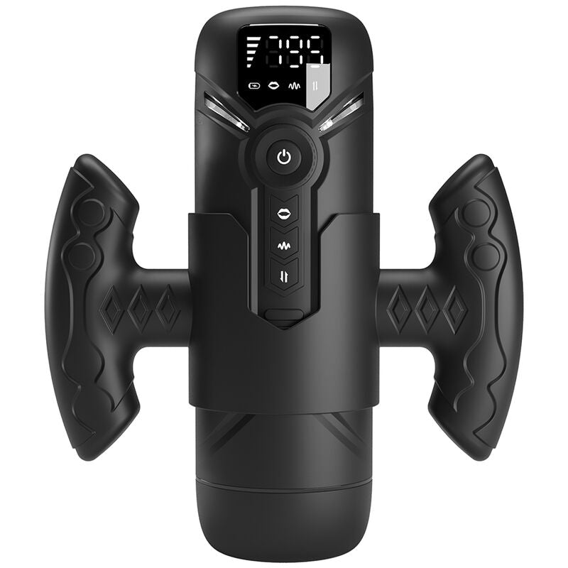 MASTURBATORE AUTOMATICO MULTIFUNZIONE, DISPLAY LED INTEGRATO, DESIGN NERO SOFISTICATO