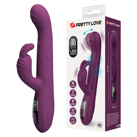 PRETTY LOVE - DEE VIBRATORE A CONIGLIO MULTIFUNZIONE OSCILLANTE E A PERCUSSIONE VIOLA