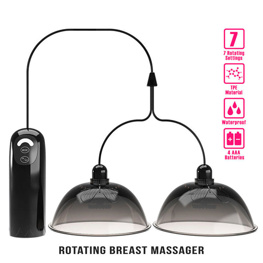 PRETTY LOVE - STIMOLATORE ROTANTE PER CAPEZZOLI CON ASPIRAZIONE, NERO