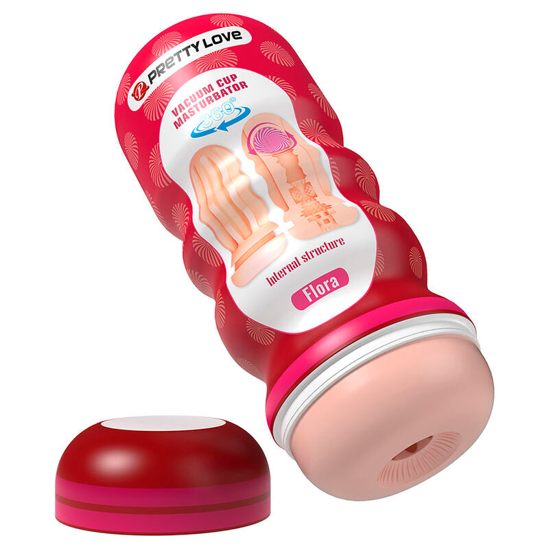 MASTURBATORE VAGINALE, DESIGN ERGONOMICO CON VENTOSA, TEXTURE INTERNE STIMOLANTI