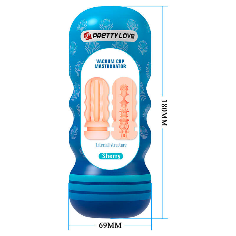 MASTURBATORE VAGINALE CON VENTOSA, TEXTURE INTERNE NERVURATE, DESIGN ERGONOMICO