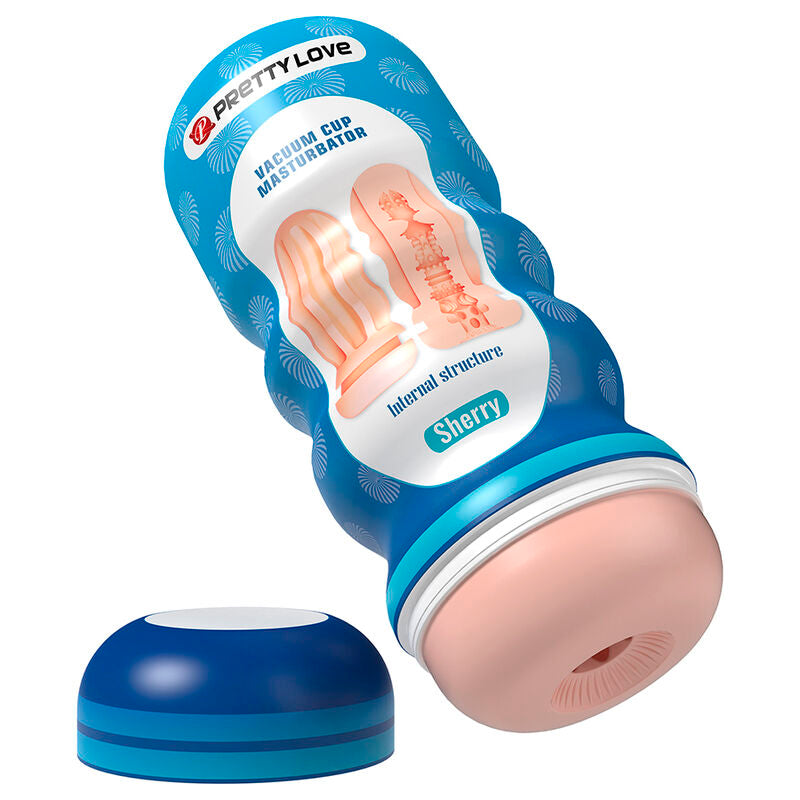 MASTURBATORE VAGINALE CON VENTOSA, TEXTURE INTERNE NERVURATE, DESIGN ERGONOMICO